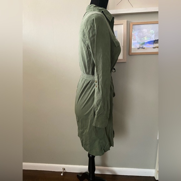 Banana Republic Army Green Button Down Dress 2P - Picture 8 of 16